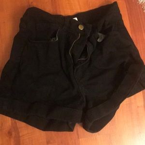 High wasted black shorts